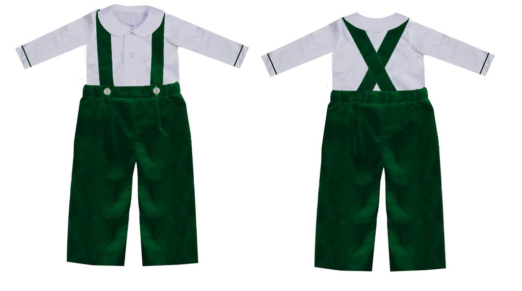 2020 Green Christmas Velvet Suspender Set