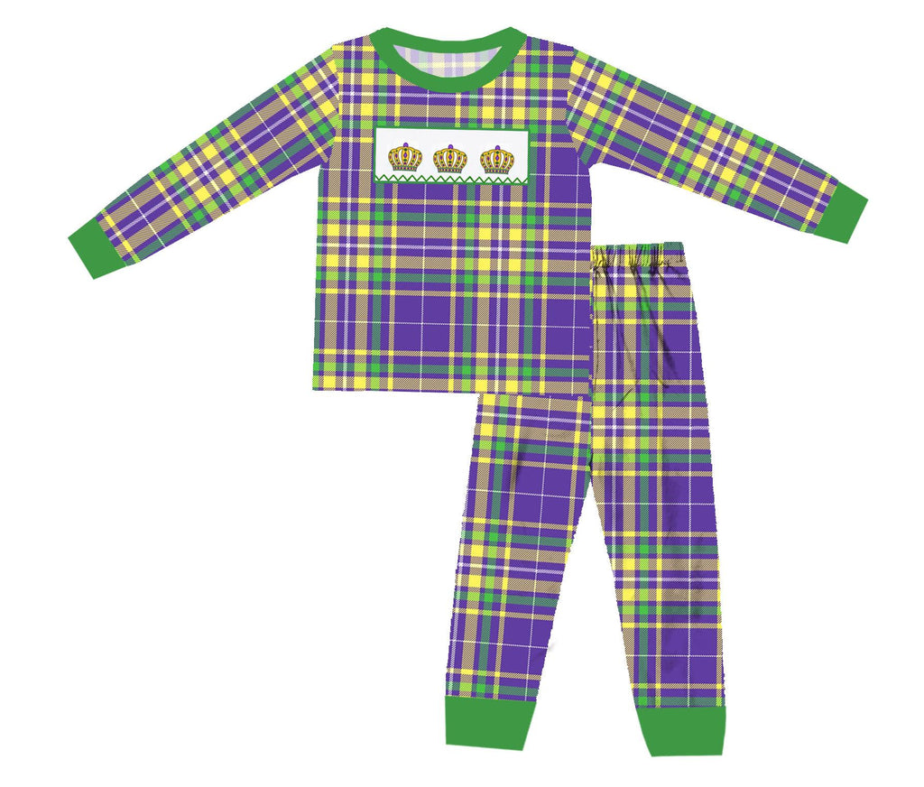 Mardi Gras Plaid Boy Pajama Set