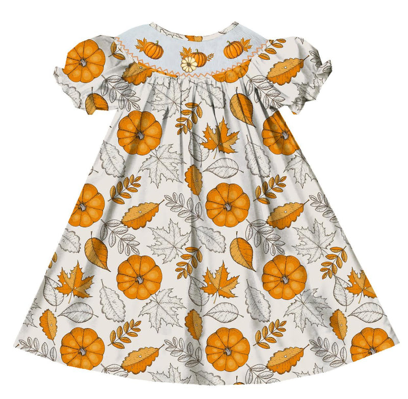 Pumpkin Leaf Bishop Dress