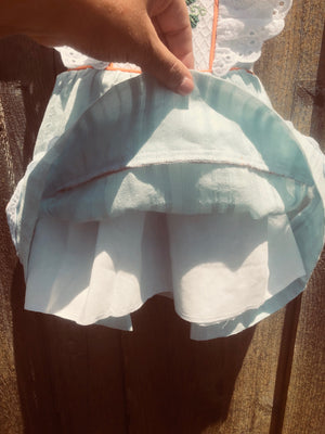 2019 Pale Blue Pumpkin and Lace Pinafore Dress