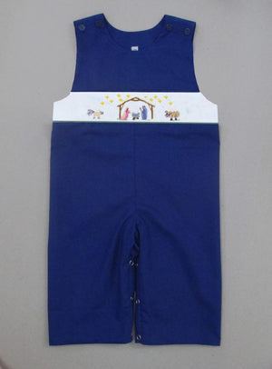 Navy Nativity Longall with White Smock Plate