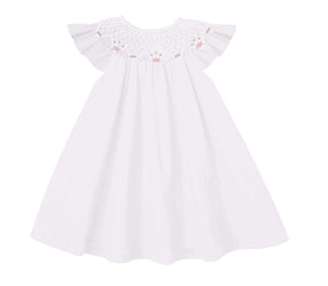 Sweet Knit Rosette White Bishop dress
