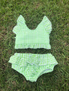 Green Gingham Bikini Swim Suit