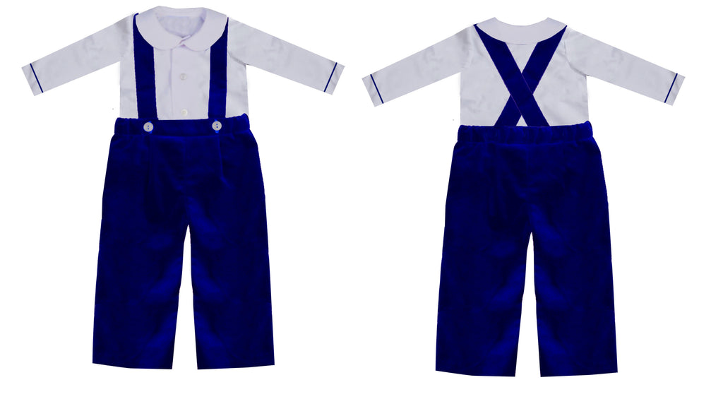 2020 Blue Christmas Velvet Suspender Set