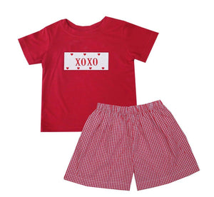 2022 XOXO Valentines Boy Short Set