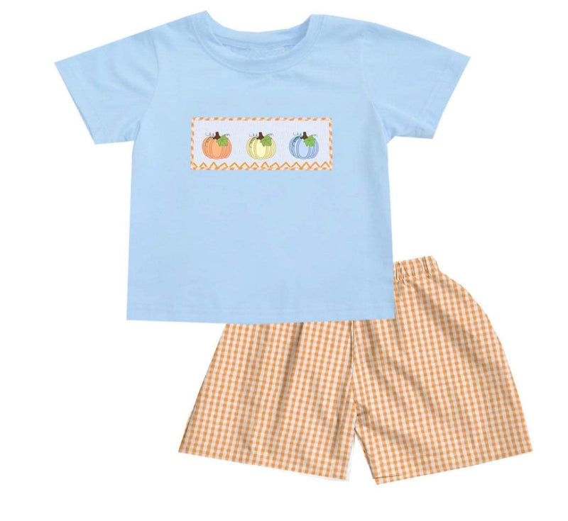 Sweet pumpkin Boy Tshirt Short Set