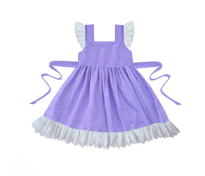 Lavender Dots Pinafore Dress