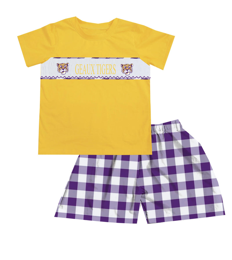 LSU gameday Boy Tshirt Short Set